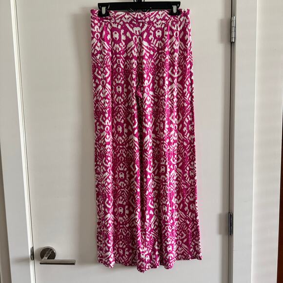 Ralph Lauren Flared Leg Pants Stretch Waist Purple White Pull On Sz S Petite - Picture 4 of 6